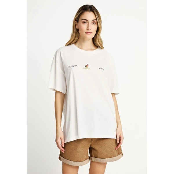 Funky Buddha Artwork Print T-Shirt Γυναικείο (FBL013-125-04-OFF-WHITE)