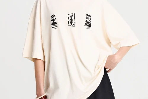 Funky Buddha Print T-Shirt Γυναικείο (FBL013-126-04-CHALK)