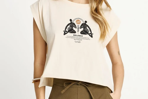 Funky Buddha T-Shirt Γυναικείο (FBL013-127-04-CHALK)