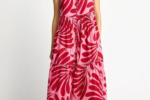 Funky Buddha Boho Φόρεμα Maxi Γυναικείο (FBL013-127-13-CASHMERE-ROSE)