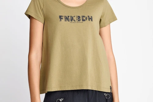 Funky Buddha Organic Cotton Printed T-Shirt Γυναικείο (FBL013-128-04-GREEN-MOSS)