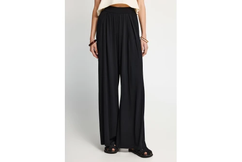Funky Buddha Wide Leg Παντελόνα Γυναικεία (FBL013-129-02-BLACK)