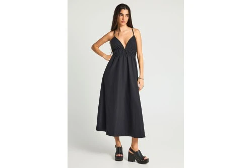 Funky Buddha Φόρεμα Maxi Γυναικείο (FBL013-129-13-BLACK)