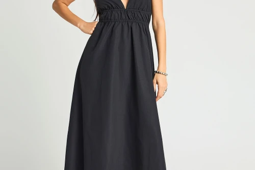 Funky Buddha Φόρεμα Maxi Γυναικείο (FBL013-129-13-BLACK)