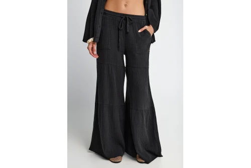 Funky Buddha Wide Leg Παντελόνα Γυναικεία (FBL013-130-02-BLACK)