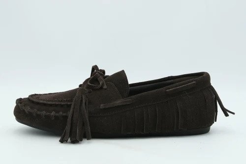 Funky Buddha Leather Tassel Loafers (FBL013-130-08-BRUNETTE)