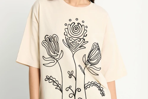 Funky Buddha Loose T-Shirt Γυναικείο (FBL013-131-04-CLOUD-CREAM)