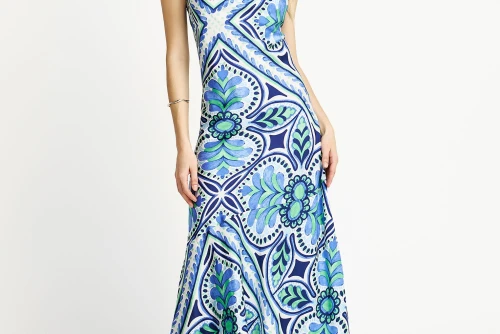Funky Buddha Ethnic Φόρεμα Midi Γυναικείο (FBL013-131-13-TWILIGHT-BLUE)