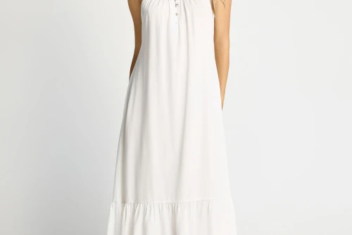 Funky Buddha Φόρεμα Maxi Γυναικείο (FBL013-142-13-OFF-WHITE)
