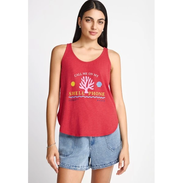 Funky Buddha Printed Μπλούζα Αμάνικη Γυναικεία (FBL013-145-04-BAKED-APPLE)