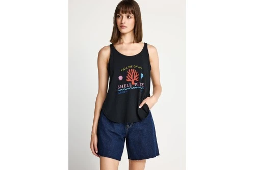 Funky Buddha Printed Μπλούζα Αμάνικη Γυναικεία (FBL013-145-04-BLACK)