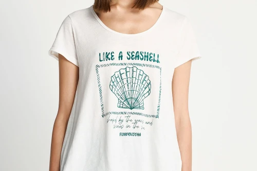 Funky Buddha Printed T-Shirt Γυναικείο (FBL013-147-04-OFF-WHITE)