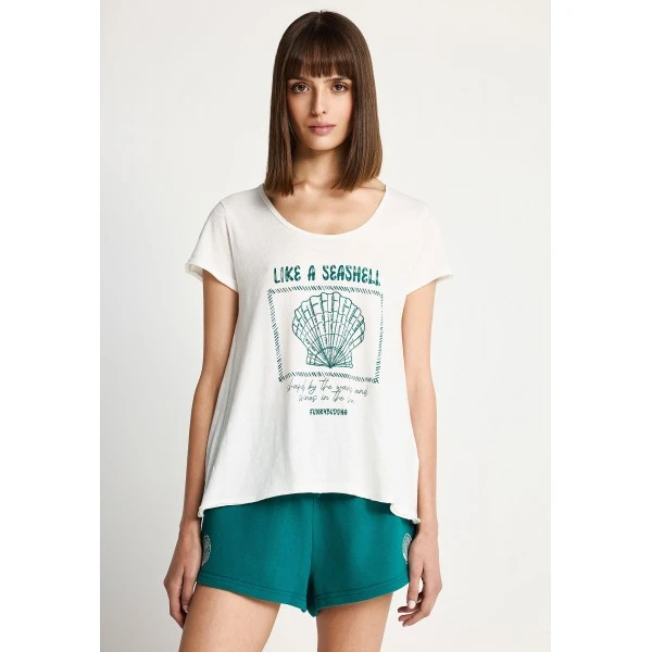 Funky Buddha Printed T-Shirt Γυναικείο (FBL013-147-04-OFF-WHITE)