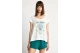 Funky Buddha Γυναικείο Κοντομάνικο T-Shirt Λευκό, Πράσινο