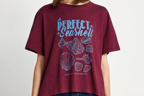 Funky Buddha Print T-Shirt Γυναικείο (FBL013-149-04-BURGUNDY)
