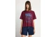 Funky Buddha Print Γυναικείο Κοντομάνικο T-Shirt Μπορντό, Μπλε