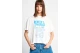Funky Buddha Print Γυναικείο Κοντομάνικο T-Shirt Λευκό, Μπλε