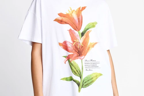 Funky Buddha Print Loose Fit T-Shirt Γυναικείο (FBL013-152-04-WHITE)