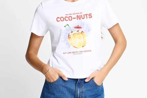 Funky Buddha Print T-Shirt Γυναικείο (FBL013-155-04-WHITE)