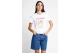 Funky Buddha Γυναικείο Κοντομάνικο T-Shirt Λευκό