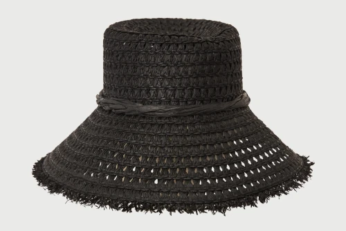 Funky Buddha Straw Fedora Καπέλο Ψάθινο (FBL013-155-10-BLACK)