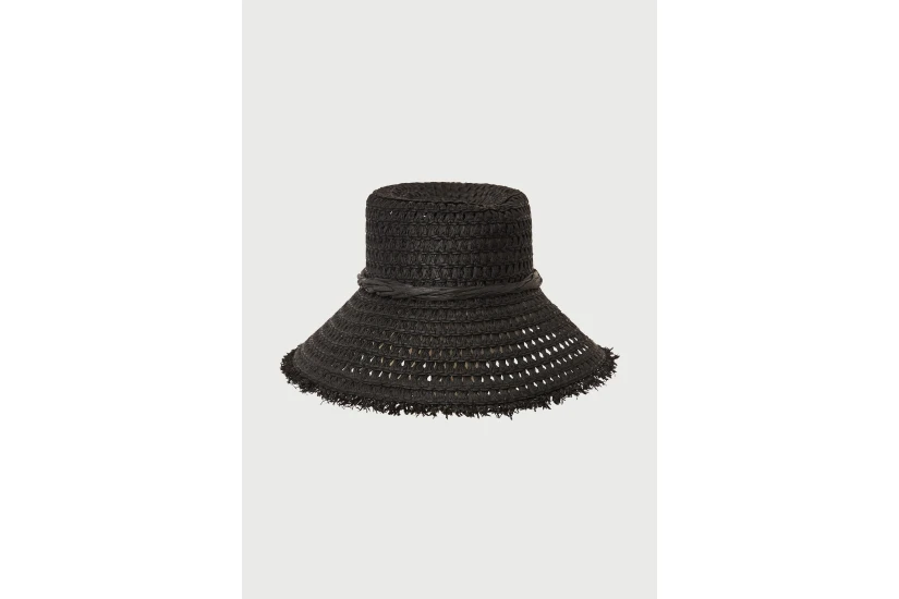 Funky Buddha Straw Fedora Γυναικείο Καπέλο Bucket Μαύρο