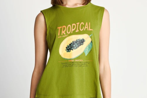 Funky Buddha Print Μπλούζα Αμάνικη Γυναικεία (FBL013-158-04-PICKLE)