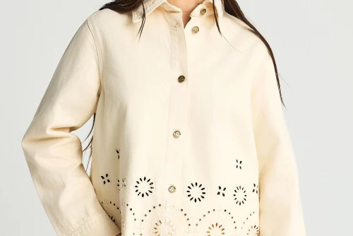 Funky Buddha Μπουφάν Τζιν Γυναικείο (FBL013-160-01-OFF-WHITE)