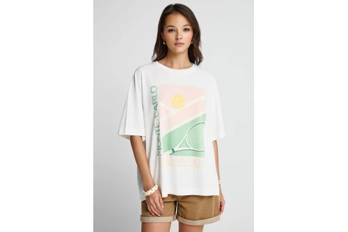Funky Buddha Print T-Shirt Γυναικείο (FBL013-162-04-OFF-WHITE)