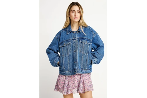 Funky Buddha Μπουφάν Τζιν Γυναικείο (FBL013-164-01-MD-BLUE)