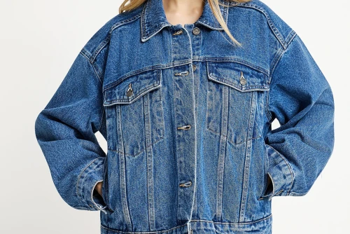 Funky Buddha Μπουφάν Τζιν Γυναικείο (FBL013-164-01-MD-BLUE)