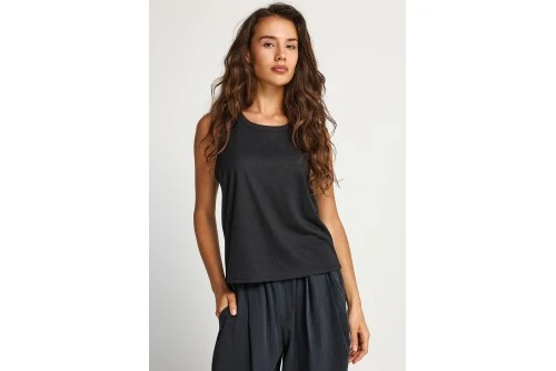 Funky Buddha Μπλούζα Αμάνικη Γυναικεία (FBL013-166-04-BLACK)