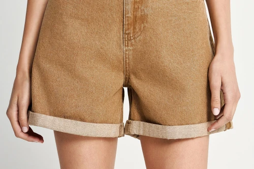 Funky Buddha Turn-Up Hem Σορτς Τζιν Γυναικείο (FBL013-168-03-BROWN-SUGAR)