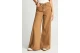 Funky Buddha Wide Leg Γυναικείο Παντελόνι Τζιν Καφέ