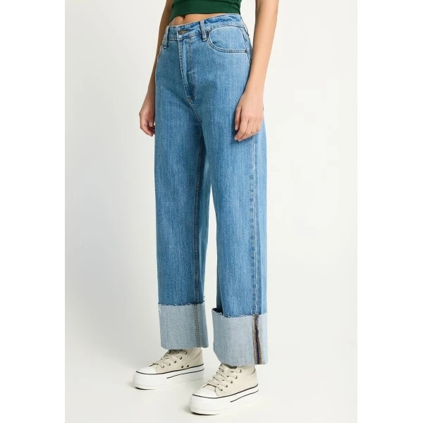 Funky Buddha Turn-Up Παντελόνι Τζιν Γυναικείο (FBL013-172-02-LT-BLUE)