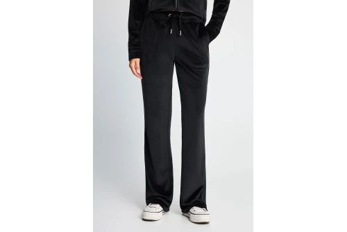 Funky Buddha Velour Flare Fit Παντελόνι Φόρμας Γυναικείο (FBL014-100-02-BLACK)