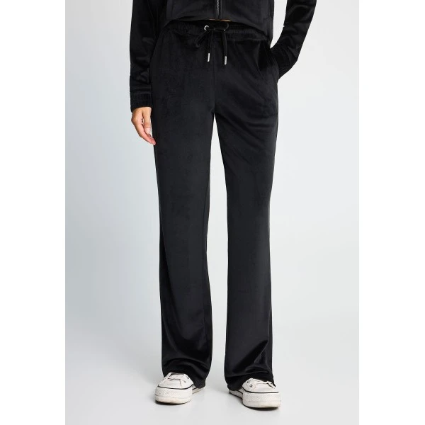 Funky Buddha Velour Flare Fit Παντελόνι Φόρμας Γυναικείο (FBL014-100-02-BLACK)