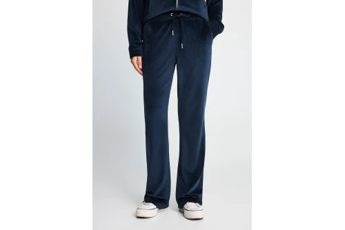 Funky Buddha Velour Flare Fit Παντελόνι Φόρμας Γυναικείο (FBL014-100-02-MIDNIGHT-BLUE)