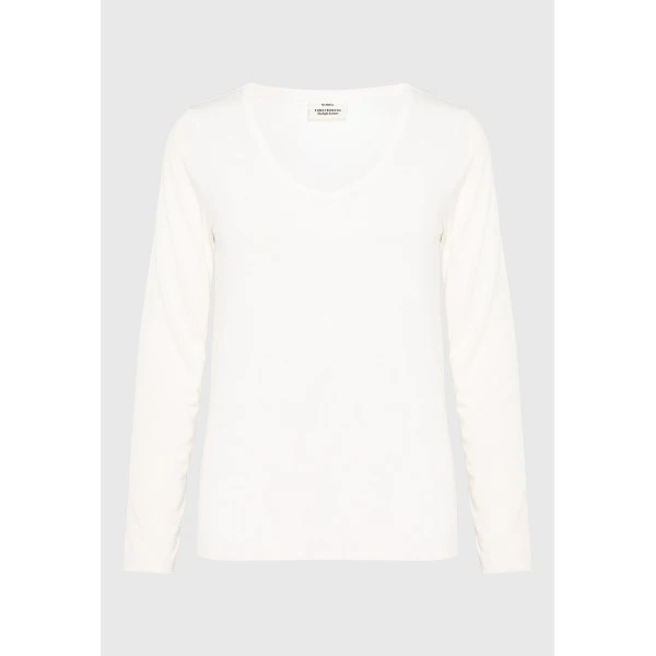 Funky Buddha Μπλούζα Με V Γυναικεία (FBL014-101-07-SNOW-WHITE)
