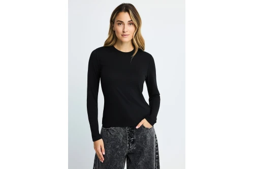 Funky Buddha Μπλούζα Με Λαιμόκοψη Γυναικεία (FBL014-102-07-BLACK)