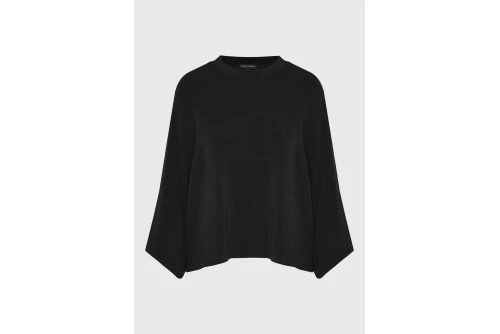 Funky Buddha Cropped Μπλούζα Με Λαιμόκοψη Γυναικεία (FBL014-104-17-BLACK)