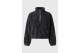 Funky Buddha Fleece Γυναικεία Μακρυμάνικη Cropped Μπλούζα με Φερμουάρ Ανθρακί