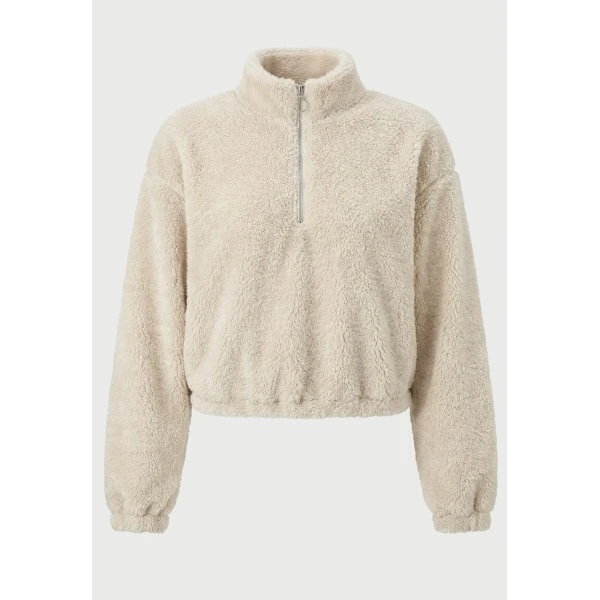 Funky Buddha Cropped Μπλούζα Fleece Με Φερμουάρ Γυναικεία (FBL014-108-06-FOG)