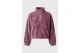 Funky Buddha Fleece Γυναικεία Μακρυμάνικη Cropped Μπλούζα με Φερμουάρ Μωβ
