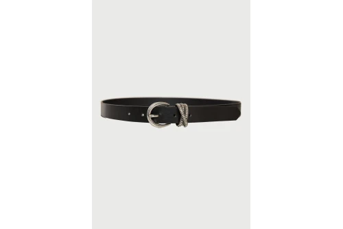 Funky Buddha Rhinestone Loop Ζώνη Casual (FBL014-116-10-BLACK)