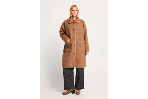 Funky Buddha Teddy Παλτό Sherpa Γυναικείο (FBL014-124-01-CAMEL)