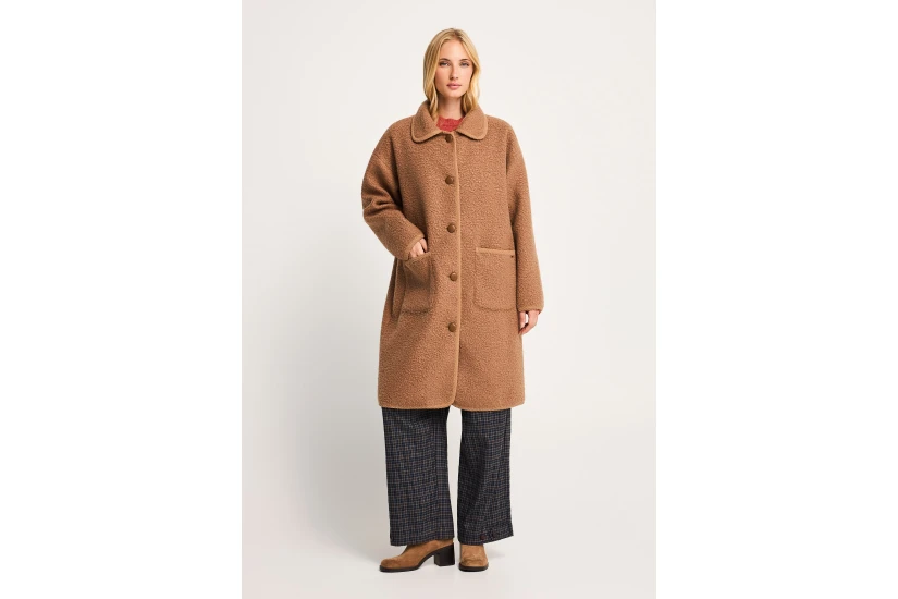Funky Buddha Teddy Παλτό Sherpa Γυναικείο (FBL014-124-01-CAMEL)