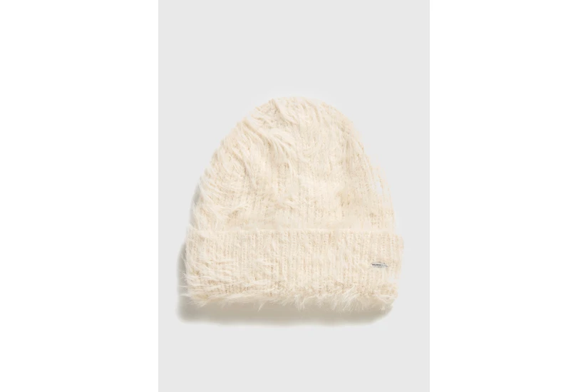 Funky Buddha Fluffy Knitted Σκουφάκι Χειμερινό (FBL014-193-10-OFF-WHITE)