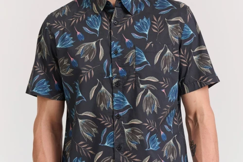 Funky Buddha Resort Πουκάμισο Κοντομάνικο Ανδρικό (FBM011-034-05-BLACK)