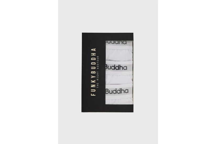 Funky Buddha Ανδρικά Εσώρουχα Μπόξερ Λευκά 3 Τεμάχια